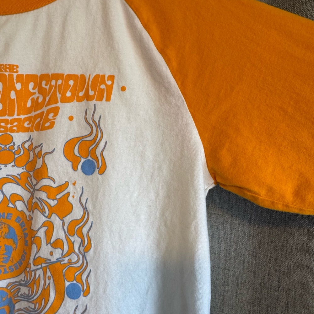 Orange and White Short Sleeve Tee BRIAN JONESTOWN MASSACRE / small - Picture 3 of 4